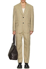 Bottega Veneta Distorted Prince Of Wales Jacket in Beige, Yellow, & Blue, view 5, click to view large image.