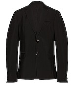 Bottega Veneta Travel Wool Blazer in Black, view 1, click to view large image.