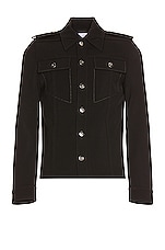 Bottega Veneta Double Cavalry Wool Jacket in Black, view 1, click to view large image.