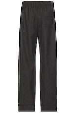Bottega Veneta Pinstripe Chevron Trousers in Grey Melange & Red, view 2, click to view large image.
