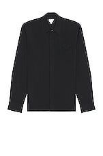 Bottega Veneta Wool Shirt in Black, view 1, click to view large image.