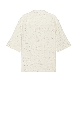 Bottega Veneta Light Criss Cross Viscose Silk Shirt in Dove & Black, view 2, click to view large image.
