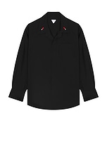 Bottega Veneta Matches Detail Light Wool Long Sleeve Shirt in