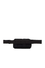 Bottega Veneta Mini Cassette Padded Belt Bag in Black & Silver, view 3, click to view large image.