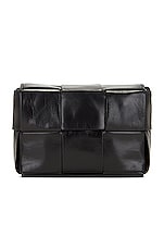 Bottega Veneta Candy Cassette Bag in Black & Silver, view 3, click to view large image.