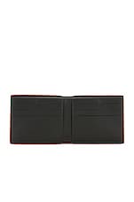 Bottega Veneta Cassette Bi Fold Wallet in Dark Green & Orange, view 4, click to view large image.