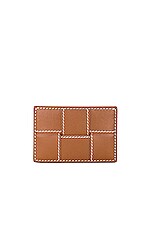 Bottega Veneta Cassette Credit Card Case Urban Stitch in Wood