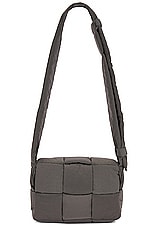 Bottega Veneta Small Padded Tech Cassette Paper Bag in Light Graphite & Silver, view 2, click to view large image.