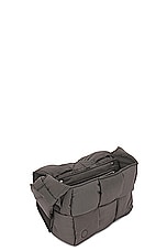 Bottega Veneta Small Padded Tech Cassette Paper Bag in Light Graphite & Silver, view 4, click to view large image.
