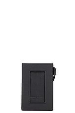 Bottega Veneta Intrecciato Card Case On Strap in Black & Silver, view 3, click to view large image.