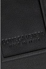 Bottega Veneta Intrecciato Card Case On Strap in Black & Silver, view 5, click to view large image.