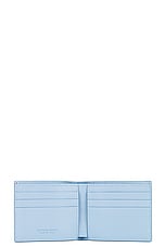 Bottega Veneta Cassette Bi Fold Wallet Nappa Denim Print in Blue Melange, & Ice, view 4, click to view large image.