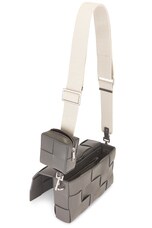 Bottega Veneta Cassette On Strap Bag in Light Graphite, view 4, click to view large image.