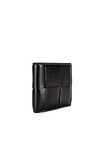 Bottega Veneta Urban Leather Billfold Wallet in Black & Silver, view 3, click to view large image.