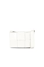 Bottega Veneta Card Case With Strap in White & Silver, view 1, click to view large image.