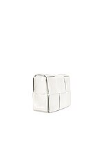 Bottega Veneta Card Case With Strap in White & Silver, view 3, click to view large image.
