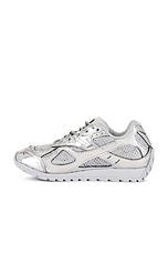 Bottega Veneta Orbit Sneaker in Metallic Silver, view 5, click to view large image.