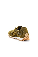 Bottega Veneta Orbit Sneaker in Olive Oil, view 3, click to view large image.