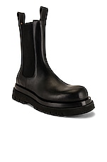 Bottega Veneta Chelsea Boot in Black, view 2, click to view large image.