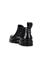 Bottega Veneta Shiny Rubber Boot in Black, view 3, click to view large image.