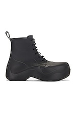 Bottega Veneta Puddle Lace-Up Ankle Boot in Black, view 1, click to view large image.