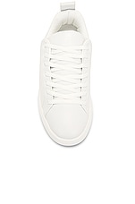 Bottega Veneta Lace Up Sneaker in Optic White & Parakeet, view 4, click to view large image.