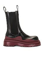Bottega Veneta Tire Chelsea Boot in Black & CH, view 1, click to view large image.