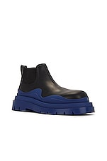 Bottega Veneta Tire Chelsea Ankle Boot in Black & Cruise, view 2, click to view large image.