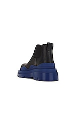 Bottega Veneta Tire Chelsea Ankle Boot in Black & Cruise, view 3, click to view large image.
