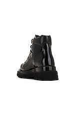 Bottega Veneta Lug Lace-up Ankle Boot in Black, view 3, click to view large image.