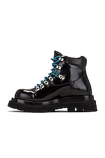Bottega Veneta Lug Lace-up Ankle Boot in Black, view 5, click to view large image.