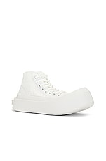 Bottega Veneta Jumbo High Top Sneaker in Optic White, view 2, click to view large image.