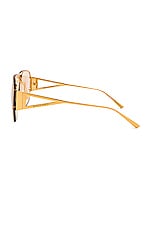 Bottega Veneta Triangle Pilot Sunglasses in Shiny Gold, view 3, click to view large image.
