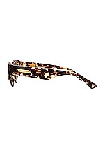 Bottega Veneta Light Ribbon Sunglasses in Brown & Gold, view 3, click to view large image.