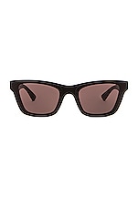 Bottega Veneta Acetate Sunglasses in Shiny Black, view 1, click to view large image.