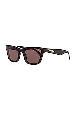 Bottega Veneta Acetate Sunglasses in Shiny Black, view 2, click to view large image.