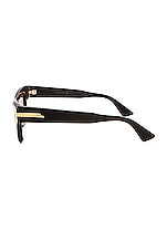 Bottega Veneta Acetate Feminine Soft Cat Eye Sunglasses in Shiny Black, view 3, click to view large image.
