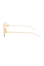 Bottega Veneta Lock Metal Sunglasses in Shiny Gold LV, view 3, click to view large image.