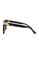 Bottega Veneta Bold Ribbon Square Sunglasses in Shiny Black, view 3, click to view large image.
