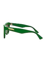 Bottega Veneta Classic Ribbon Cat Eye Sunglasses in Shiny Solid Green, view 3, click to view large image.
