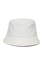 Bottega Veneta Intreccio Jacquard Nylon Bucket Hat in White, view 2, click to view large image.