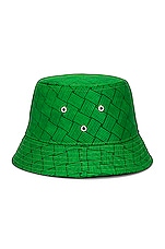 Bottega Veneta Intreccio Jacquard Nylon Bucket Hat in Parakeet, view 1, click to view large image.