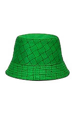 Bottega Veneta Intreccio Jacquard Nylon Bucket Hat in Parakeet, view 2, click to view large image.