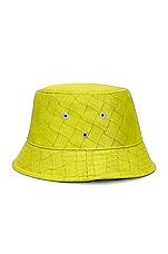 Bottega Veneta Intreccio Jacquard Nylon Bucket Hat in Kiwi, view 1, click to view large image.