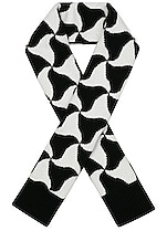 Bottega Veneta Wavy Triangle Wool Scarf in Black & White, view 1, click to view large image.