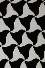 Bottega Veneta Wavy Triangle Wool Scarf in Black & White, view 3, click to view large image.