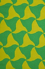 Bottega Veneta Wavy Triangle Wool Scarf in Parakeet & Kiwi, view 3, click to view large image.