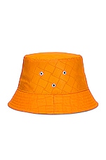 Bottega Veneta Intreccio Jacquard Nylon Hat in Tangerine, view 1, click to view large image.