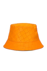 Bottega Veneta Intreccio Jacquard Nylon Hat in Tangerine, view 2, click to view large image.