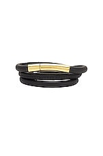 Bottega Veneta Tubular Belt in Black & Gold, view 3, click to view large image.